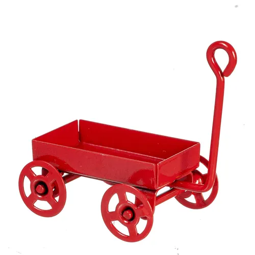 Puppenhaus Roter Wagen Trolley Wagen Miniatur Garten Strand Zubehör 1:12 Maßstab