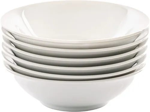 Retsch Arzberg Schale HEIKE WEISS 13 cm, 6-tlg. Set für Snacks - Schalen aus klassischem Porzellan, ideal für Snacks, Joghurt oder Desserts. Spülmaschinenfest und perfekt für jede Gelegenheit - ein Must-Have für jede Küche!