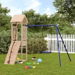 vidaXL Spielturm Massivholz Kiefer für Kinder - Entdecke den perfekten Spielplatz im eigenen Garten! Dieser robuste Spielturm aus Kiefernholz bietet Klettermöglichkeiten, eine Schaukel und einen Sandkasten für unvergesslichen Spielspaß.