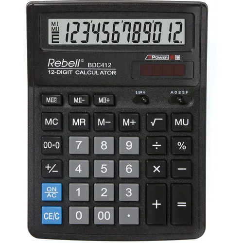 Rebell Calculator desktop BDC412 (Batterien, Solarzellen) (RE-BDC412BX)