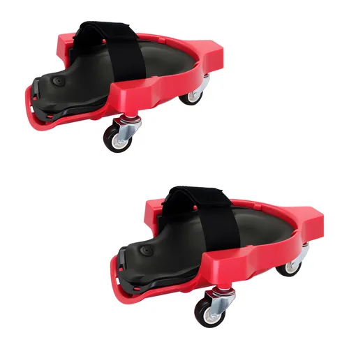 relaxdays Knieschutz Knieschoner auf Rollen (2-tlg) in Rot - Ergonomische Knieschoner auf Rollen für komfortables Arbeiten auf harten Böden. Ideal für Handwerker, entlasten sie die Gelenke und bieten Mobilität ohne ständiges Aufstehen. Mit abnehmbaren Polstern und robustem Design.