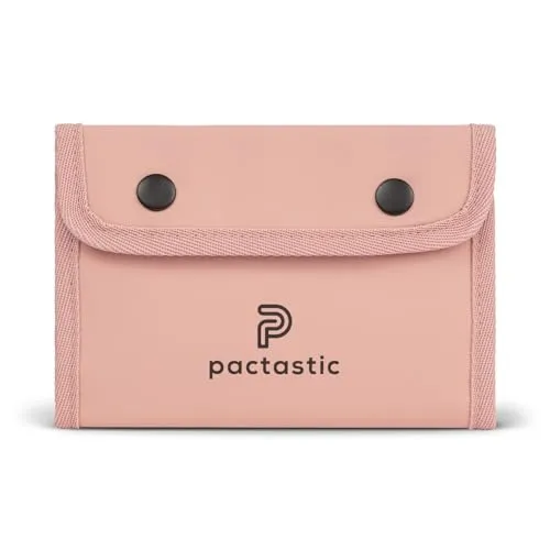Pactastic Reisepass-Geldbörse mit 6 Kartenfächern & geschütztem Münzfach | 100 g leichter Reisegeldbeutel für Pässe & Bargeld aus wasserabweisendem veganem Tech-Material | 17,5 x 2,5 x 13 cm