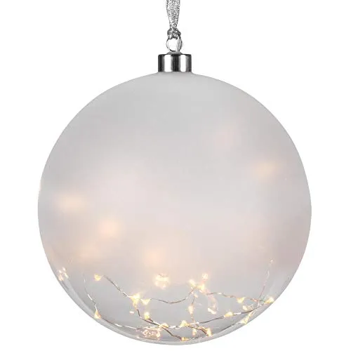 Best Season Glow LED Glaskugel, Glas, Gefrostet, ca. 20 cm Ø