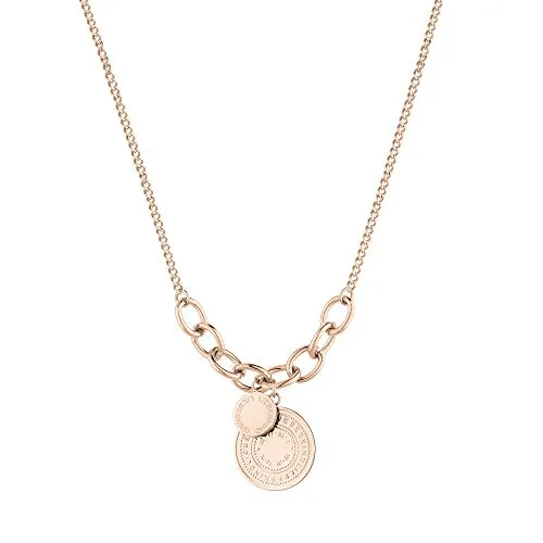 Liebeskind Berlin Münz-Halskette LJ-0689-N-45 IP Roségold - Ketten für Damen, trendige Halskette mit Münzanhänger aus hochwertigem Edelstahl in exklusivem IP Roségold, ideal als Geschenk für jeden Anlass.