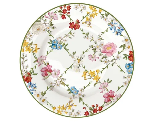 EasyLife Frühstücksteller Garden Dreams, Spülmaschinengeeignet, Mehrfarbig, Blumenranken, H: cm