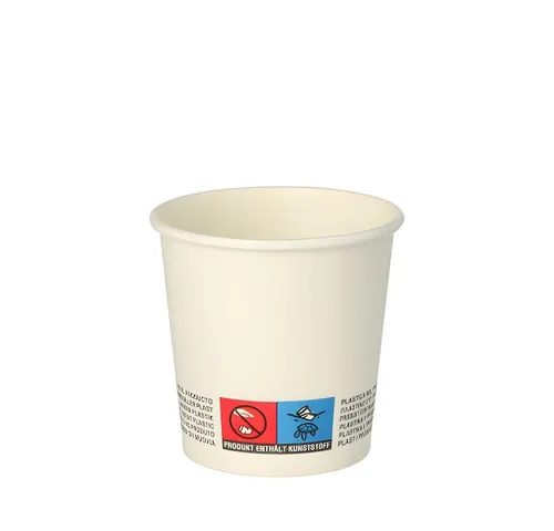 PAPSTAR Einwegbecher Trinkbecher, Pappe To Go 0,1 l Ø 6 cm, 6 cm weiss 1000 Stk, Pappe, beschichtet