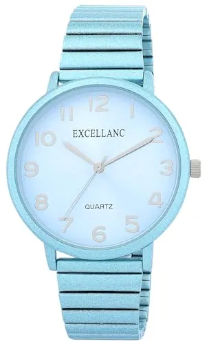 Excellanc Damenuhr aus Edelstahl in Blau, in Einer Länge von 21 cm, Klassisches Design für Jede Frau