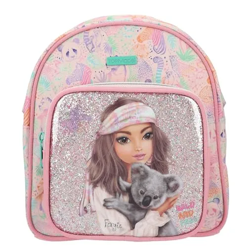TOPModel Tagesrucksack WILD - Rosa mit Fergie Charakter - Taschen & Rucksäcke, mittelgroßer Rucksack mit tierischem Druck und praktischem Reißverschluss, perfekt für modebewusste Mädchen.