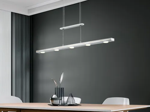 Trio LED-Pendelleuchte Lacal mit Up&Down Beleuchtung - Moderne Pendelleuchte für stilvolle Räume, höhenverstellbar und mit 7 integrierten LEDs für effiziente Beleuchtung.