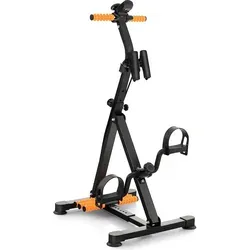 GOPLUS Pedaltrainer Senioren, Bewegungstrainer Arm- und Beintrainer mitmit LCD Display, Ergometer Heimtrainer höhen- und längenverstellbar mit Ma... - Schwarz/Orange