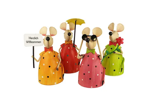 Paulslandhaus Gartenfigur Zaunhocker Maus Metall Zaun Mäuse von Paulslandhaus