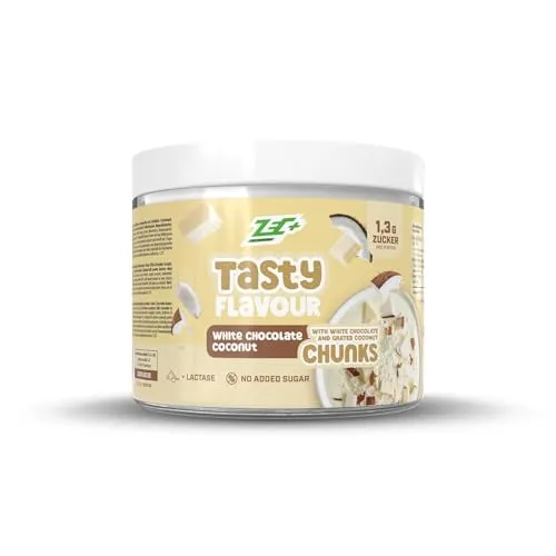 ZEC+ Tasty Flavour Pulver – kalorienarmes Aromapulver, Ideal für Milchprodukte, Haferflocken, Backrezepte oder Proteinshakes, Premium Geschmackspulver Made In Germany (White Chocolate Coconut)