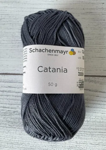 50g Catania Wolle Schachenmayr Graphit Grau 100%Baumwolle 125m Lauflänge