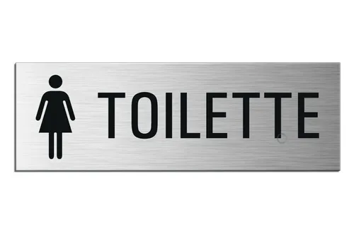 Schild Toilette Damen Türschild 24x8 cm Aluminiumschild Edelstahloptik sk.