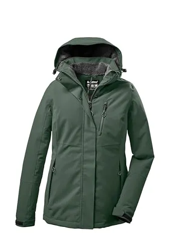 Killtec KOW 170 KG Damen Funktionsjacke - Funktionsjacke für Damen, wasserdicht und atmungsaktiv mit abnehmbarer Kapuze – ideal für Outdoor-Aktivitäten.