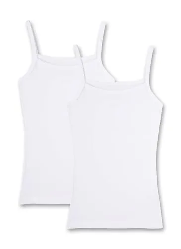 Sanetta Mädchen 344838 Unterhemd 2er Pack, Weiß (White 10) - Unterhemden für Mädchen - Hoher Tragekomfort und hautschmeichelnde Materialien machen diese Unterhemden zum perfekten Begleiter für jeden Tag. OEKO-TEX zertifiziert und in verschiedenen Designs erhältlich.