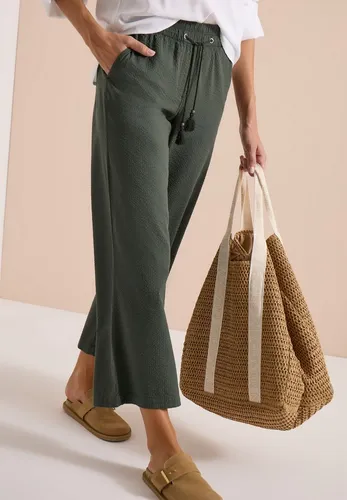 CECIL Culotte aus Seersucker-Material in Grün XXL in grün von CECIL