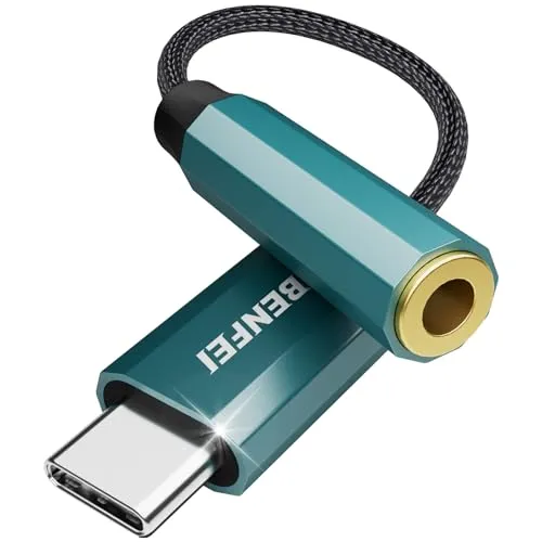 BENFEI USB Typ C auf 3.5mm Kopfhörer Jack Adapter, Audio USB C auf Aux Dongle Kabel mit DAC Chip kompatibel mit Samsung Galaxy S21 S20 Ultra S20+ Note 20 10 S10 S9 Plus, ipad Pro und mehr