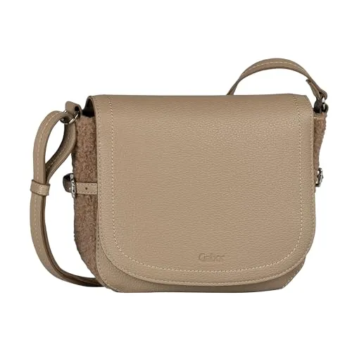 Gabor Schultertasche Saddle Bag – Eleganter Begleiter - Schultertasche in Taupe mit flauschigem Design, ideal für jeden Anlass. Verstellbarer Schulterriemen und praktische Fächer bieten Komfort und Stil.