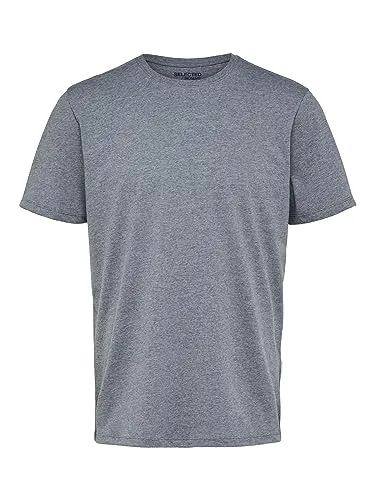 SELETED HOMME SLHASPEN SS O-Neck Tee NOOS - Stylisches T-Shirt für Herren mit überschnittenen Ärmeln und Logo-Lasche, ideal für einen lässigen Look im Alltag.