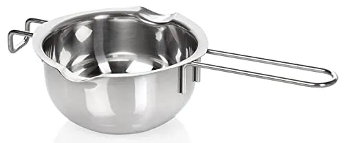 wenco Wasserbad Schmelzschale – Hitzebeständiger Edelstahl-Schmelztopf mit Griff - Hochwertiger, rostfreier Edelstahl für gleichmäßige Hitzeverteilung. Ergonomisches Design mit Haken und Griff für sicheres Handling. Ideal zum Schmelzen von Schokolade, Butter und mehr. Spülmaschinenfest und platzsparend.