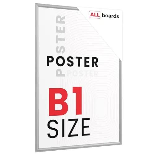 ALLboards Plakatrahmen B1-Format, Klapprahmen in Silber - Praktischer Plakatrahmen aus eloxiertem Aluminium für die ansprechende Präsentation von Plakaten und Grafiken. Ideal für wechselnde Inhalte und sowohl für Innen- als auch Außeneinsatz geeignet.