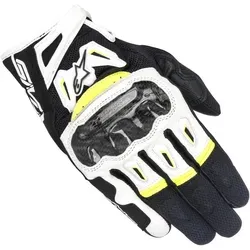 Alpinestars SMX 2 Air Carbon V2 Handschuhe - Schwarz/Weiß/Neon-Gelb - S - Motorradhandschuhe mit Kohlefaser-Knöchelschützern und 3D Mesh für optimale Belüftung und Sicherheit. Ideal für heiße Sommertage und hohen Fahrkomfort.