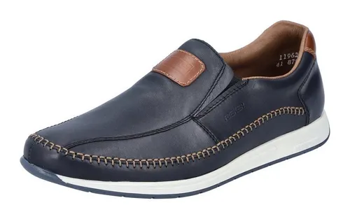 Rieker Herren Halbschuhe 11962 - Slipper & Mokassins für Herren, stilvolle Glattleder-Schuhe mit eleganten Akzentnähten in braun für den perfekten Freizeitlook.
