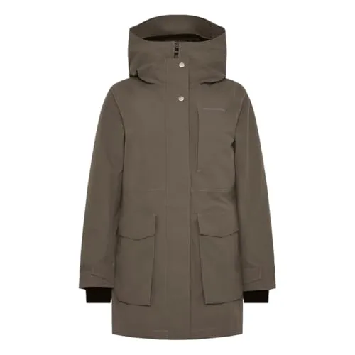 Didriksons Damen Harriet Parka - Größe S, braun - Wattierte Winterjacke mit figurschmeichelndem Schnitt und wasserdichter Membran für optimalen Schutz gegen Kälte und Nässe.