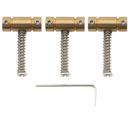 Musiclily Pro 3Pcs 21mm Barrel Brass Saddles Set For Fender Squier Tele Guitar