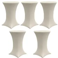 TRUTZHOLM Stehtischhusse Beige 5x Ø 70 cm - Tischhussen für Stehtische, strapazierfähig und pflegeleicht, ideal für Veranstaltungen und Hochzeiten.