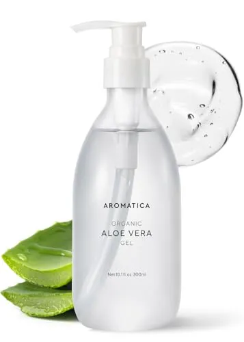 AROMATICA Aloe Vera Gel bio vegan 300ml, Feuchtigkeitscreme Gesicht & Körper after sun, Natürliche, aloe vera gesichtscreme, Ideal Naturkosmetik für Trockene, verifiziert von EWG