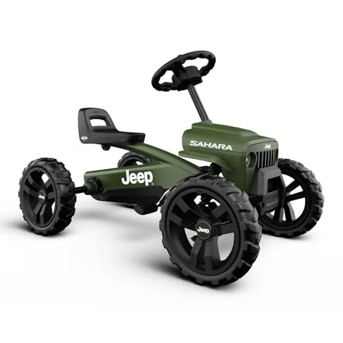 Berg Pedal-Gokart Buzzy Jeep Sahara - Tretauto für Kinder 2-5 Jahre, sicher und stabil mit innovativen EVA-Reifen ohne Pannen
