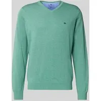 Strickpullover FYNCH-HATTON Herren XL grün - Herren-Pullover aus 100% Baumwolle, taillenbedeckend mit Rundhals und langem Arm. Ideal für einen lässigen Look und hohen Tragekomfort.