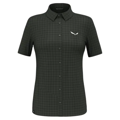 SALEWA Damen Hemd PUEZ DRY W S/S SHIRT - Funktionsunterwäsche: Leichtes, atmungsaktives Hemd aus 4-Wege-Stretch-Nylon, ideal für Trekking und Bergwanderungen mit feuchtigkeitsableitenden und geruchshemmenden Eigenschaften.