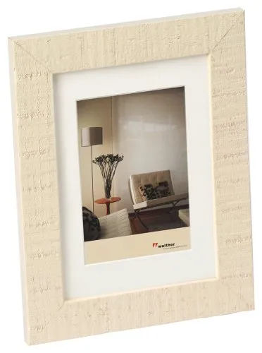 Walther Design Bilderrahmen cremeweiss 50 x 50 cm - Wand- & Tischbilderrahmen aus Holz mit grober Oberflächenstruktur und Klarglas; ideal für ein behagliches Wohnambiente mit modernem Touch.