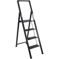 TRUTZHOLM 4-stufige Klapp-Trittleiter mit Handlauf