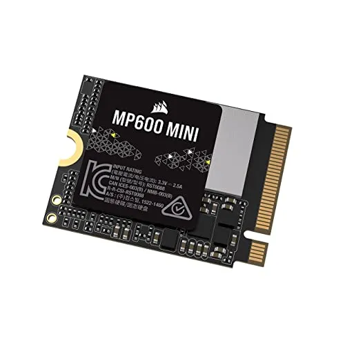 Corsair MP600 MINI 1TB NVMe SSD - Interne M.2 SSD mit 1TB Kapazität, blitzschnellen 4.800 MB/s Lese- und Schreibgeschwindigkeiten, ideal für Gaming und kompatibel mit PlayStation 5.