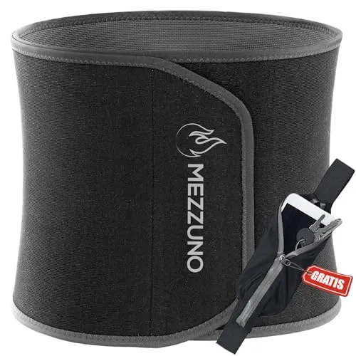 mezzuno – Bauchweggürtel Herren mit Sauna-Effekt · Schwitzgürtel Bauch Damen zum Abnehmen · Waist Trainer und Korsage Damen Bauchweg · Bauchgürtel Neopren · Latexfrei & Komfortabel · Schwarz L-XL