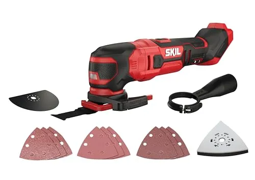 Skil Akku Multifunktionswerkzeug 3620CA „20V Max“ – Vielseitiges Multitool für jeden Bedarf - Multifunktionswerkzeuge: Ideal für Schleifen, Sägen und Schneiden mit ergonomischem Design und Staubsaugeradapter für saubere Arbeiten.