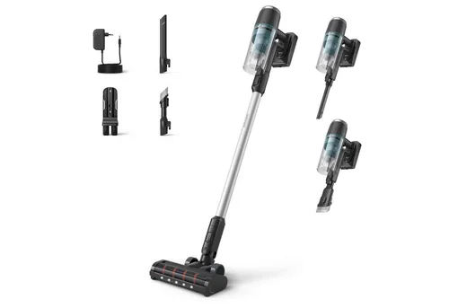 PHILIPS XC3031/01 3000 Series Akkusauger - Bodenstaubsauger mit Akku, bietet bis zu 60 Minuten Laufzeit und innovative LED-Düse für gründliche Reinigung in jedem Winkel.