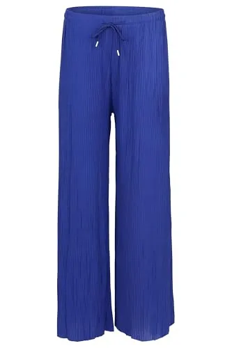 Easy Young Fashion Damen Sommerhose - Plisseehose in Blau - Damen-Hosen: Luftige Plisseehose im Marlene-Stil, figurfreundlich und aus hochwertigem, pflegeleichtem Material für ganztägigen Komfort – perfekt für jeden Anlass.