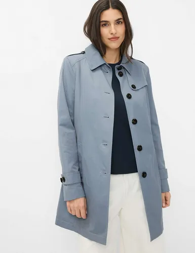 Fuchs Schmitt Kurzmantel Lightweight Cotton, Regular Fit, Schulterklappen blau 34 EU - Leichter Kurzmantel aus Baumwollmischung für modische Akzente. Mit Schulterklappen und Eingrifftaschen ideal für den Alltag. Pflegeleicht und angenehm zu tragen.
