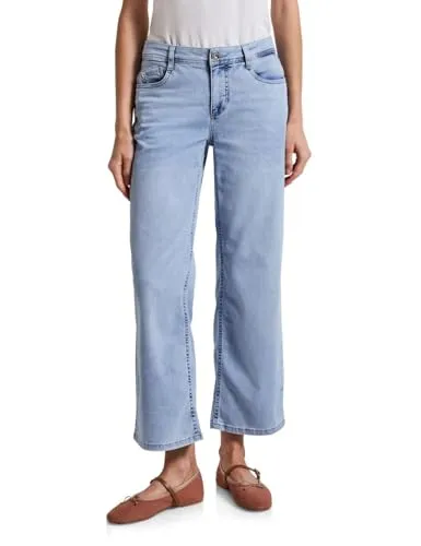 STREET ONE Damen A379422 Wide Leg Jeans - Moderne Wide Leg Jeans im Ultra Bleach Wash, Casual Fit mit Stretch, perfekt für lässige Outfits und den ganzen Tag Tragekomfort.