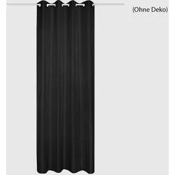 Ösenschal ATLANTIK Schwarz (235x140 cm), Blickdicht, Uni, Gardine, Ösenvorhang