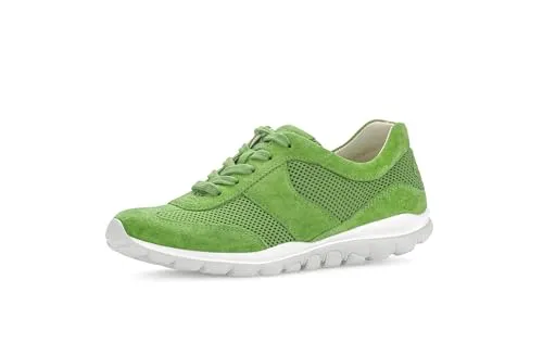 Gabor Damen Low-Top Sneaker, Frauen Halbschuhe,Wechselfußbett,Turnschuhe,Laufschuhe,schnürschuhe,schnürer,Plateausohle,Green,40 EU / 6.5 UK
