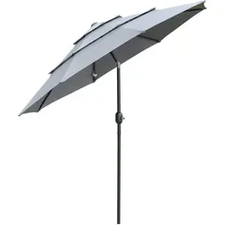 Outsunny 2,6 m Sonnenschirm mit Handkurbel in schwarz von Outsunny