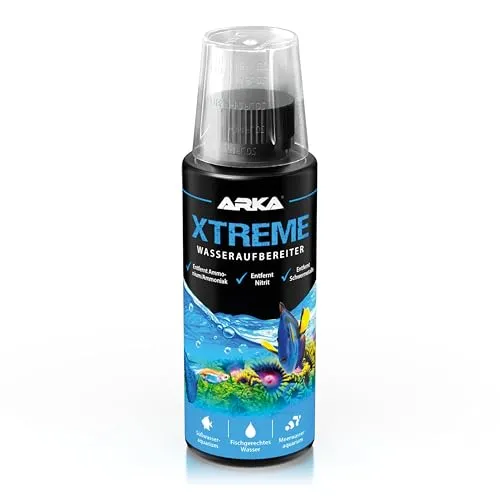 Nano Aquarium Wasseraufbereiter 118 ml – macht Leitungswasser sofort fischgerecht – entfernt Chlor, Ammoniak & Schwermetalle – schützt Garnelen – ideal bei Neueinrichtung & Wasserwechsel - ARKA Xtreme
