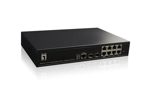 LevelOne GEP-1061 Netzwerkswitch - 10-Port-L2-Managed-Gigabit-PoE-Switch mit 180W PoE-Leistungsbudget, ideal für effiziente Netzwerkinstallationen und umfassende PoE-Verwaltung.