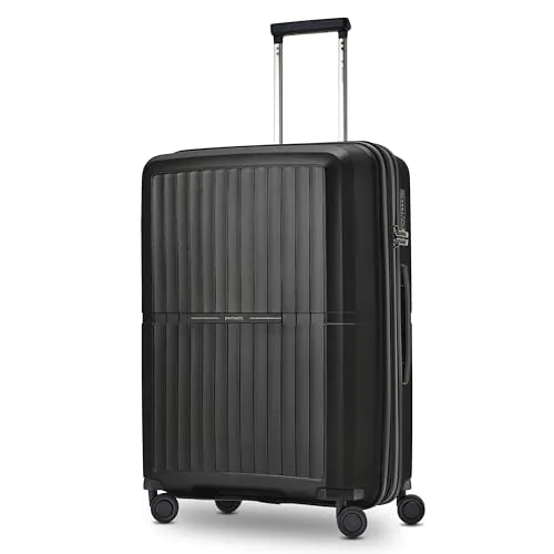 Pactastic Hartschalen-Trolley M, 4 Rollen - Koffer aus strapazierfähigem Polypropylen mit erweiterbarem Volumen, ideal für große Reisen. Ausgestattet mit leisen Rollen und TSA-Zahlenschloss für sicheres Reisen.